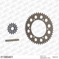Kit chaine 520 AFAM - Couronne alu anti-boue - Type de chaine au choix - YAMAHA FZ 8 RACING 2010-2016