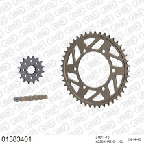 Kit chaine 520 AFAM - Couronne alu anti-boue - Type de chaine au choix - RACING YAMAHA MT-09 2013-2016