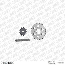 Kit chaine 420 AFAM - Couronne alu anti-boue - Type de chaine au choix - SUZUKI JR 50 1978-2007