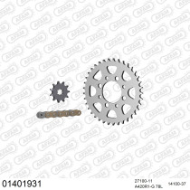 Kit chaine 420 AFAM - Couronne acier - Type de chaine au choix - SUZUKI LT 50 1986-2002