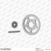 Kit chaine 428 AFAM - Couronne acier - Type de chaine au choix - SUZUKI TS 80 X RH 1984-1988