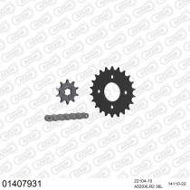 Kit chaine 520 AFAM - Couronne acier - Type de chaine au choix - SUZUKI LT 80 1987-2006