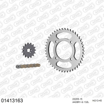 Kit chaine 428 AFAM - Couronne acier - Type de chaine au choix - SUZUKI GZ 125 MARAUDER 1998-2011