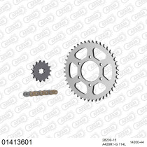 Kit chaine 428 AFAM - Couronne acier - Type de chaine au choix - SUZUKI TS 125 C ER 1979-1982