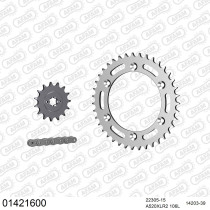 Kit chaine 520 AFAM - Couronne acier - Type de chaine au choix - SUZUKI TS 200 R 1989-1994