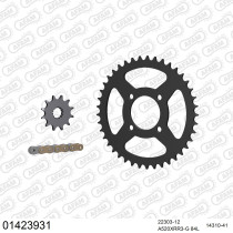 Kit chaine 520 AFAM - Couronne acier - Type de chaine au choix - SUZUKI LT 230 S 1985-1988