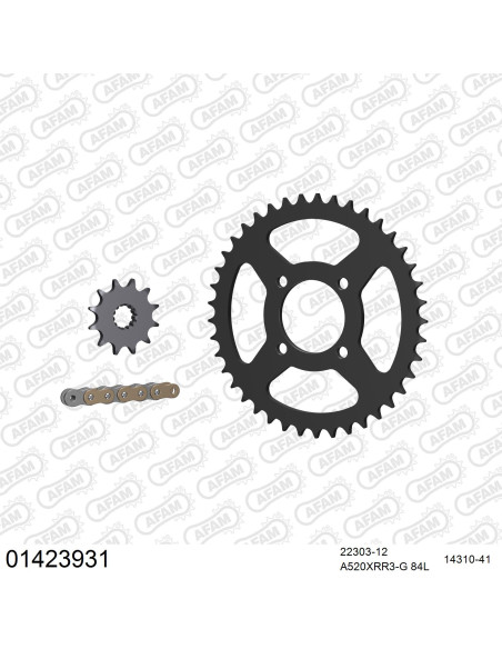Kit chaine 520 AFAM - Couronne acier - Type de chaine au choix - SUZUKI LT 230 S 1985-1988