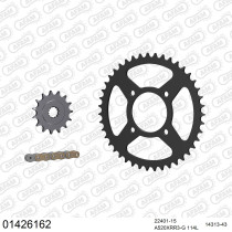 Kit chaine 520 AFAM - Couronne acier - Type de chaine au choix - SUZUKI VL 250 INTRUDER 2000-2007