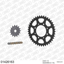 Kit chaine 520 AFAM - Couronne acier - Type de chaine au choix - SUZUKI GZ 250 X MARAUDER 1999-2008