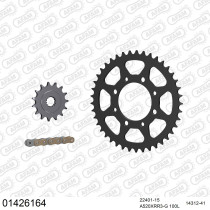 Kit chaine 520 AFAM - Couronne acier - Type de chaine au choix - SUZUKI TU 250 X 1995-2000