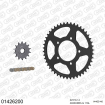 Kit chaine 520 AFAM - Couronne acier - Type de chaine au choix - SUZUKI GW 250 INAZUMA 2013-2015