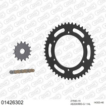 Kit chaine 520 AFAM - Couronne acier - Type de chaine au choix - SUZUKI RGV 250 1988-1990