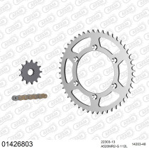 Kit chaine 520 AFAM - Couronne acier - Type de chaine au choix - SUZUKI RM 250 1999-2000