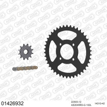 Kit chaine 520 AFAM - Couronne acier - Type de chaine au choix - SUZUKI LT 250 R 1985-1992