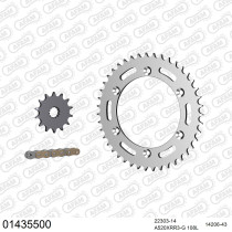 Kit chaine 520 AFAM - Couronne acier - Type de chaine au choix - SUZUKI DR 350 S 1990-1993