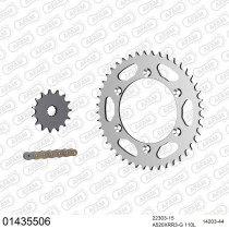 Kit chaine 520 AFAM - Couronne acier - Type de chaine au choix - SUZUKI DR 350 SE 1994-1999