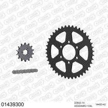 Kit chaine 530 AFAM - Couronne acier - Type de chaine au choix - SUZUKI GT 380 1972-1977
