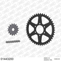 Kit chaine 530 AFAM - Couronne acier - Type de chaine au choix - SUZUKI GS 400 C-EC 1977-1978