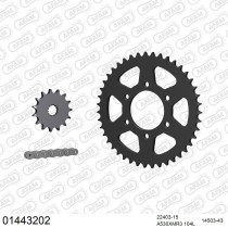 Kit chaine 530 AFAM - Couronne acier - Type de chaine au choix - SUZUKI GSX 400 F 1981-1985
