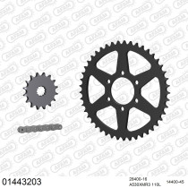 Kit chaine 530 AFAM - Couronne acier - Type de chaine au choix - SUZUKI GSX 400 E-S H 1982-1987