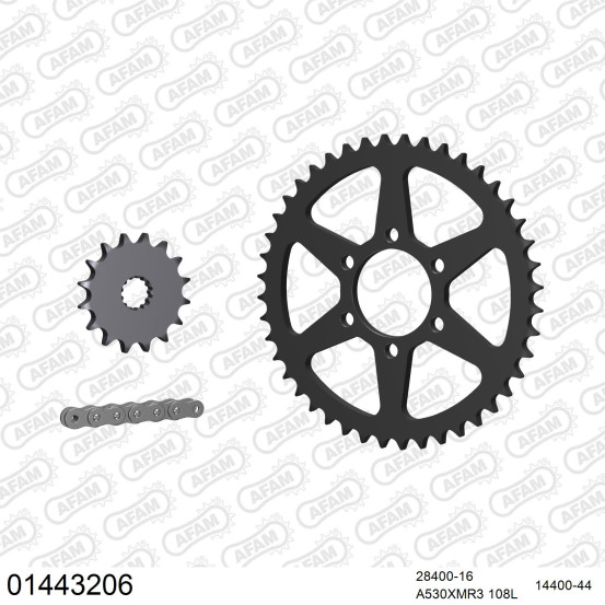 Kit chaine 530 AFAM - Couronne acier - Type de chaine au choix - SUZUKI GSX 400 TD 1983