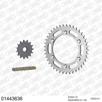 Kit chaine 520 AFAM - Couronne acier - Type de chaine au choix - SUZUKI DR-Z 400 SM 2005-2009