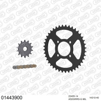 Kit chaine 520 AFAM - Couronne acier - Type de chaine au choix - SUZUKI LT 400 Z 2002-2008