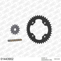 Kit chaine 520 AFAM - Couronne acier - Type de chaine au choix - SUZUKI LT 400 Z 2009-2018