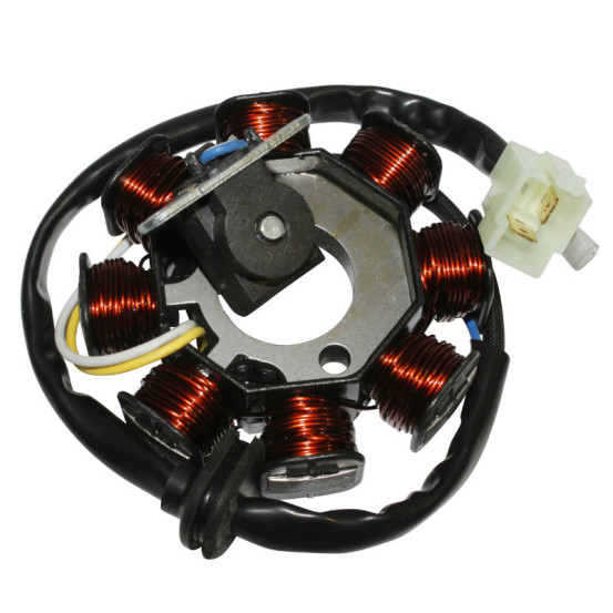 Stator d'allumage scooter Peugeot 50 4T Vivacity/Kisbee/Sym 50 Orbit 4T (8 pôles - 3 fils)