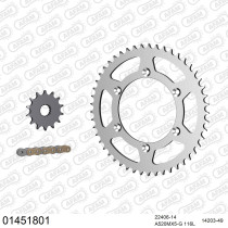 Kit chaine 520 AFAM - Couronne acier - Type de chaine au choix - SUZUKI RM-Z 450 2005-2007