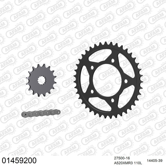 Kit chaine 520 AFAM - Couronne acier - Type de chaine au choix - SUZUKI GS 500 E 1989-1993
