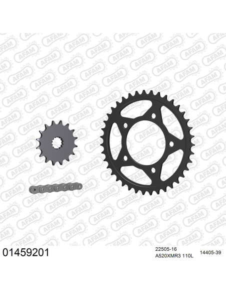 Kit chaine 520 AFAM - Couronne acier - Type de chaine au choix - SUZUKI GS 500 E 1994-2007