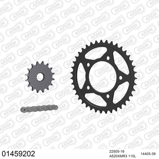 Kit chaine 520 AFAM - Couronne acier - Type de chaine au choix - SUZUKI GSF 500 2004-2008