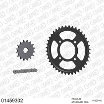 Kit chaine 530 AFAM - Couronne acier - Type de chaine au choix - SUZUKI RG 500 GAMMA 1986-1989