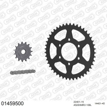 Kit chaine 520 AFAM - Couronne acier - Type de chaine au choix - SUZUKI DR 500 S 1984-1988