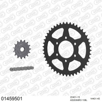 Kit chaine 520 AFAM - Couronne acier - Type de chaine au choix - SUZUKI DR 500 R 1981-1983