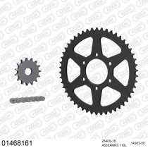 Kit chaine 530 AFAM - Couronne acier - Type de chaine au choix - SUZUKI GS 550 L T / X CHOPPER 1980