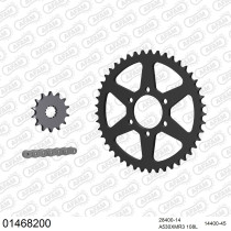 Kit chaine 530 AFAM - Couronne acier - Type de chaine au choix - SUZUKI GS 550 RAYONS 1977-1978