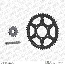 Kit chaine 530 AFAM - Couronne acier - Type de chaine au choix - SUZUKI GS 550 E / ES 1983-1986
