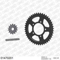 Kit chaine 530 AFAM - Couronne acier - Type de chaine au choix - SUZUKI GSX 600 F 1989-1991
