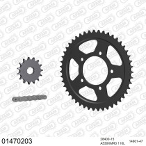 Kit chaine 530 AFAM - Couronne acier - Type de chaine au choix - SUZUKI GSF 600 BANDIT 1995-1999