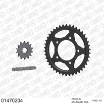 Kit chaine 530 AFAM - Couronne acier - Type de chaine au choix - SUZUKI RF 600 R 1995-1997