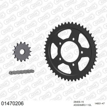 Kit chaine 530 AFAM - Couronne acier - Type de chaine au choix - SUZUKI GSF 600 BANDIT 2000-2004