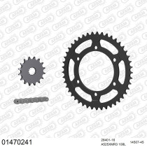 Kit chaine 525 AFAM - Couronne acier - Type de chaine au choix - SUZUKI GSX-R 600 1997