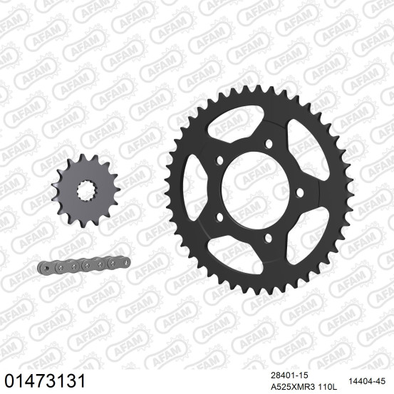Kit chaine 525 AFAM - Couronne acier - Type de chaine au choix - SUZUKI SV 650 N 1999-2010