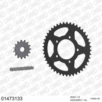Kit chaine 525 AFAM - Couronne acier - Type de chaine au choix - SUZUKI SV 650 N / S ABS 2007-2010