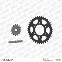 Kit chaine 530 AFAM - Couronne acier - Type de chaine au choix - SUZUKI grandes roues 650 1983-1985