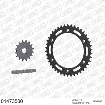 Kit chaine 520 AFAM - Couronne acier - Type de chaine au choix - SUZUKI DR 650 RSE 1990-1996