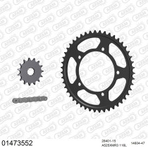 Kit chaine 525 AFAM - Couronne acier - Type de chaine au choix - SUZUKI DL 650 V-STROM 2004-2006