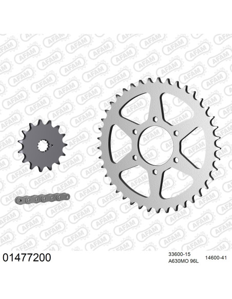 Kit chaine 630 AFAM - Couronne acier - Type de chaine au choix - SUZUKI GS 750 B / EC / EN / DC 1977-1979
